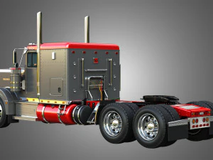 57P Semi Truck - Low Roof Sleeper Truck - Modified Version 3D Model