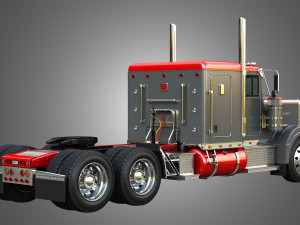 57P Semi Truck - Low Roof Sleeper Truck - Modified Version 3D Модель
