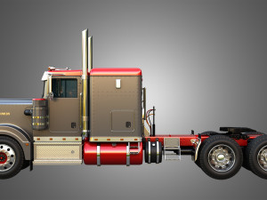 57P Semi Truck - Low Roof Sleeper Truck - Modified Version 3D Модель