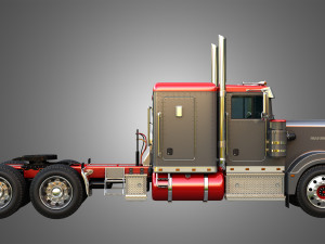 57P Semi Truck - Low Roof Sleeper Truck - Modified Version 3D Модель