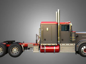 57P Semi Truck - Low Roof Sleeper Truck - Modified Version 3D Model