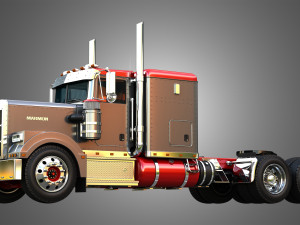 57P Semi Truck - Low Roof Sleeper Truck - Modified Version 3D Модель