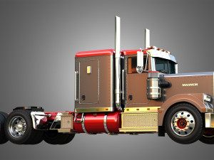 57P Semi Truck - Low Roof Sleeper Truck - Modified Version 3D Модель