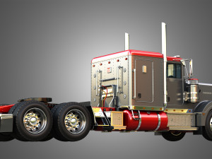 57P Semi Truck - Low Roof Sleeper Truck - Modified Version 3D Модель