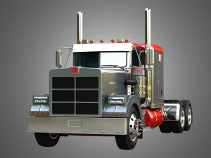 57P Semi Truck - Low Roof Sleeper Truck - Modified Version 3D Model