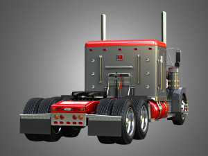 57P Semi Truck - Low Roof Sleeper Truck - Modified Version 3D Модель