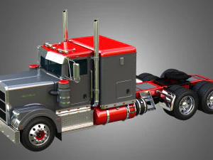 57P Semi Truck - Low Roof Sleeper Truck - Modified Version 3D Model