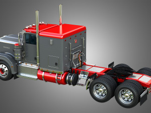 57P Semi Truck - Low Roof Sleeper Truck - Modified Version 3D Модель
