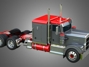 57P Semi Truck - Low Roof Sleeper Truck - Modified Version 3D Модель