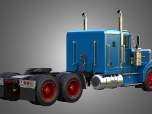 57P Semi Truck - Small Sleeper Truck - Vintage Version 3D Model
