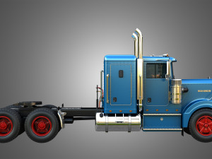 57P Semi Truck - Small Sleeper Truck - Vintage Version 3D Model