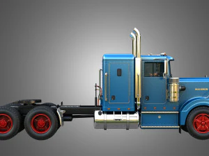 57P Semi Truck - Small Sleeper Truck - Vintage Version 3D Model