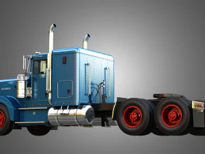 57P Semi Truck - Small Sleeper Truck - Vintage Version 3D Model
