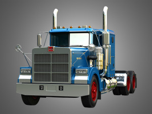 57P Semi Truck - Small Sleeper Truck - Vintage Version 3D Model