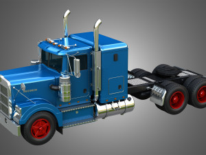 57P Semi Truck - Small Sleeper Truck - Vintage Version 3D Model