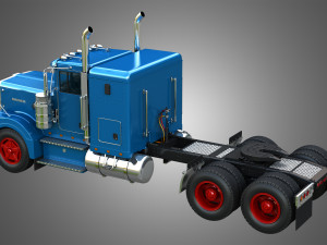 57P Semi Truck - Small Sleeper Truck - Vintage Version 3D Model