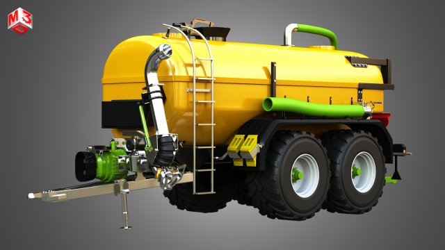 Zunhammer Manure Transport Trailer 3D 模型 .c4d .max .obj .3ds .fbx .stl .blend 