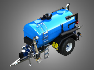 Zunhammer Liquid Manure Transport Trailer - Single Axle 3D 模型