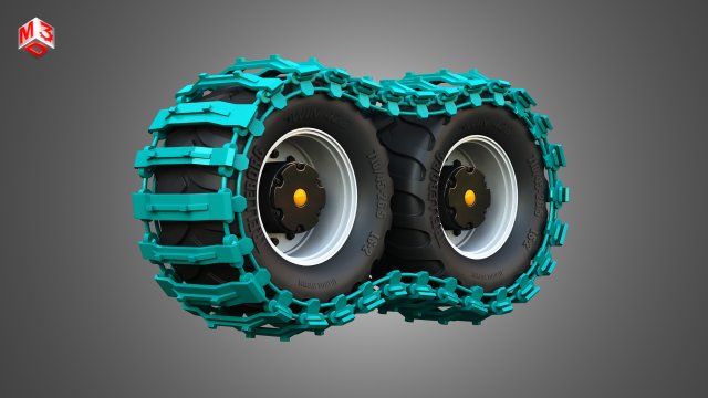 Tires with Tracks 3D Модель .c4d .max .obj .3ds .fbx .stl .blend 
