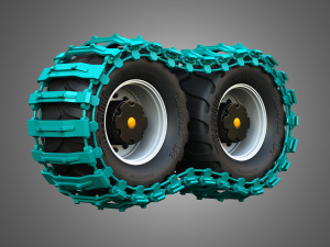 Tires with Tracks 3D Model