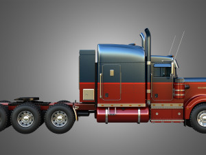 57P Semi Truck - Ultra Cab Sleeper Truck - Tri Axle Modelo 3D