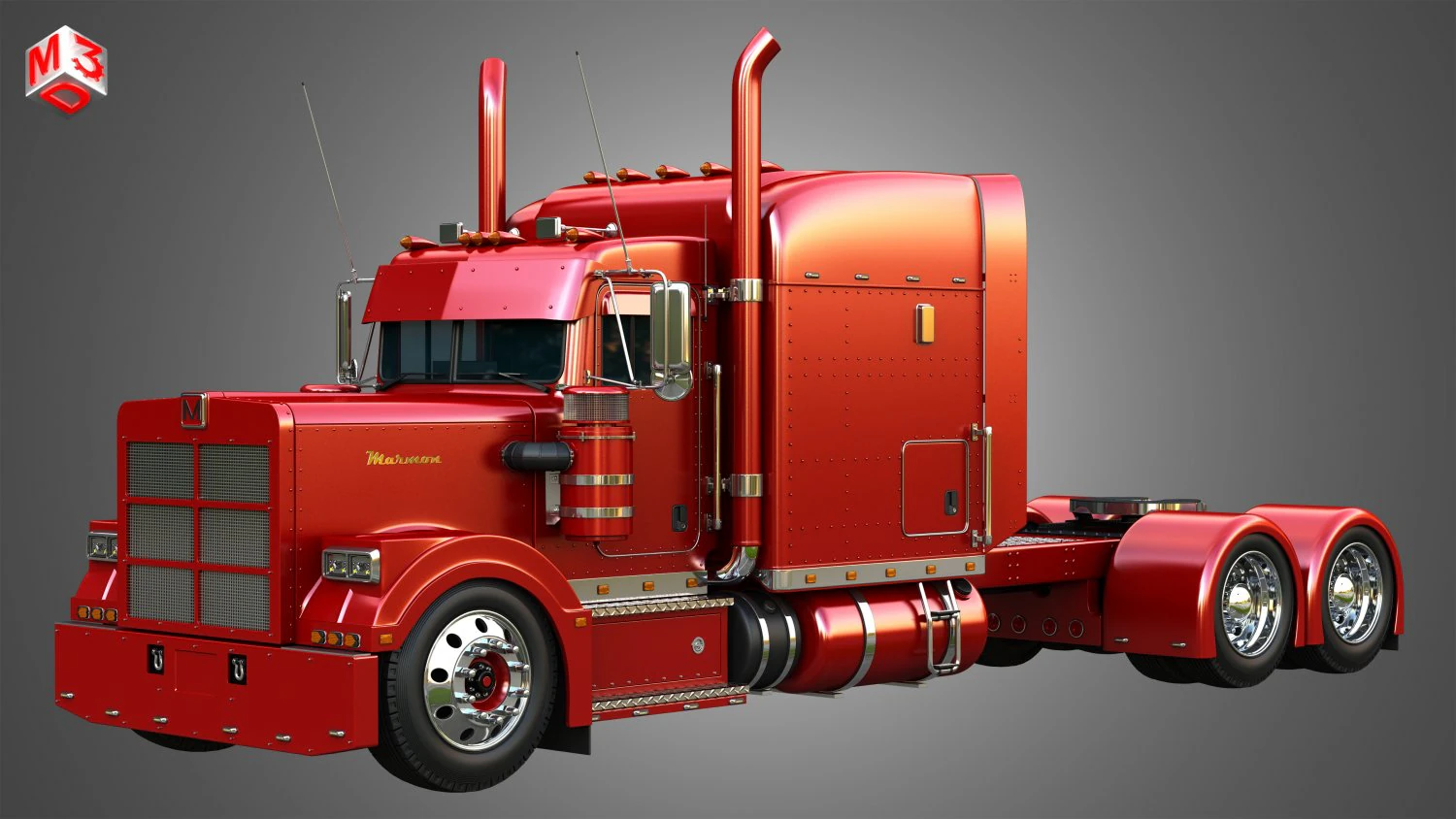 57P Semi Truck - Ultra Cab Sleeper Truck - Custom 3D Model .c4d .max .obj .3ds .fbx .stl .blend 