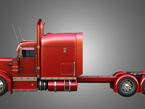 57P Semi Truck - Ultra Cab Sleeper Truck - Custom Modèle 3D