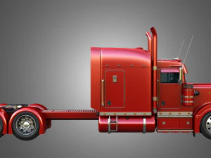 57P Semi Truck - Ultra Cab Sleeper Truck - Custom 3D Model