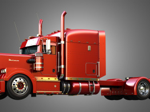 57P Semi Truck - Ultra Cab Sleeper Truck - Custom Modèle 3D