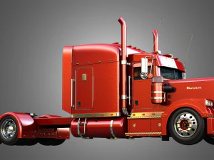 57P Semi Truck - Ultra Cab Sleeper Truck - Custom 3D Model