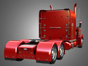 57P Semi Truck - Ultra Cab Sleeper Truck - Custom 3D Model