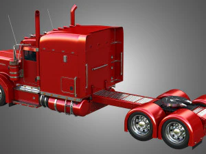 57P Semi Truck - Ultra Cab Sleeper Truck - Custom 3D Model