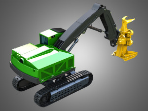 JD - 959MH Tracked Feller Buncher 3D मॉडल