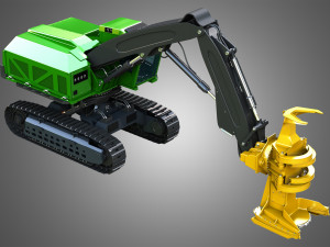 JD - 959MH Tracked Feller Buncher 3D मॉडल