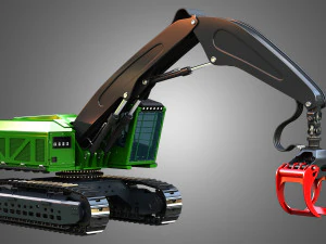 JD - 953MH Tracked Log Loader 3D Model