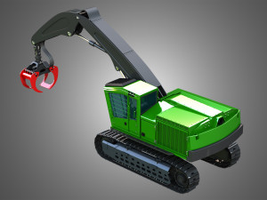 JD - 953MH Tracked Log Loader Model 3D