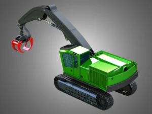 JD - 953MH Tracked Log Loader 3D Model