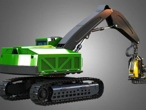 JD - 953MH Tracked Harvester 3D Model