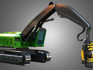 JD - 953MH Tracked Harvester 3D 모델