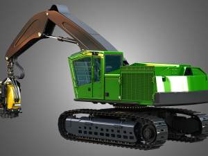 JD - 953MH Tracked Harvester 3D 모델