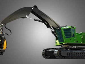 JD - 953MH Tracked Harvester 3D Model