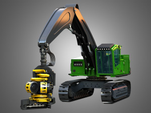 JD - 953MH Tracked Harvester 3D 모델