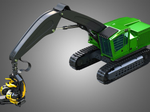 JD - 953MH Tracked Harvester 3D 모델