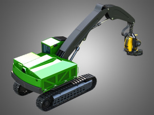 JD - 953MH Tracked Harvester 3D 모델