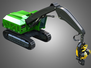 JD - 953MH Tracked Harvester 3D 모델