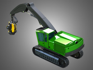 JD - 953MH Tracked Harvester 3D 모델