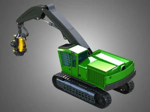 JD - 953MH Tracked Harvester 3D Model