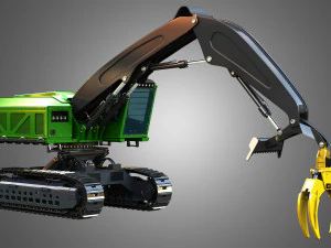 JD - 959MH Tracked Log Loader 3D Model