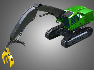 JD - 959MH Tracked Log Loader 3Dモデル