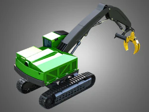 JD - 959MH Tracked Log Loader 3D Model